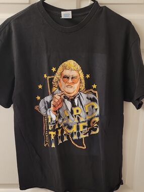 Delta Black Short-Sleeve Tee with Yellow and White Graphic